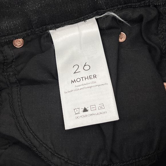 MOTHER The Stunner Zip Ankle Jeans Women’s Size 26 Wrong Side Fray Hem Studded - Picture 6 of 10